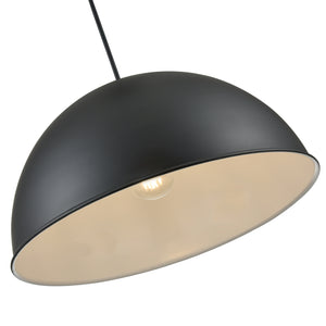 R Series Wide Deep Bowl Pendant - Satin Black - 18in. Diameter - E26 Medium Base