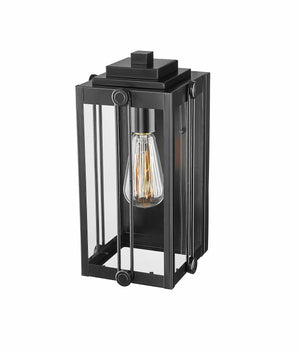 Wall Sconces Oakland Outdoor Wall Sconce - Powder Coated Black - Clear Glass - 6.87in. Extension - E26 Medium Base