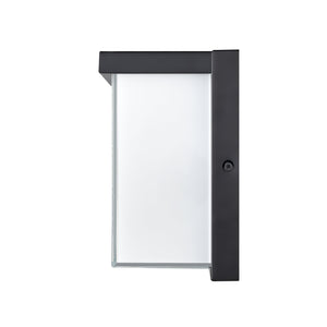 LED Wall Lamps Outdoor Wall Lamp - Powder Coated Black - White Glass - 11W Integrated LED Module - 500 Lm - 5in. Extension