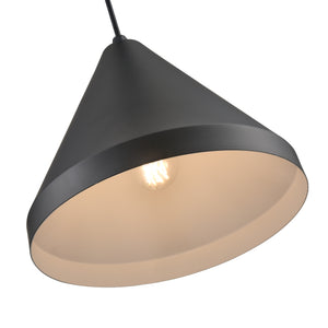 R Series Wide Cone Pendant - Satin Black - 17in. Diameter - E26 Medium Base