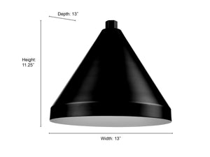 13'' Satin Black Cone Shade