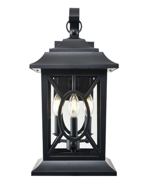 Allbert Outdoor Wall Sconce - Powder Coated Black - Clear Glass - 12.76in. Extension - E12 Candelabra Base