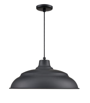 Pendant Fixtures R Series Aluminum Warehouse Pendant - Satin Black - 20in. Diameter - E26 Medium Base