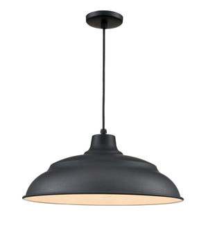 Pendant Fixtures R Series Aluminum Warehouse Pendant - Satin Black - 20in. Diameter - E26 Medium Base