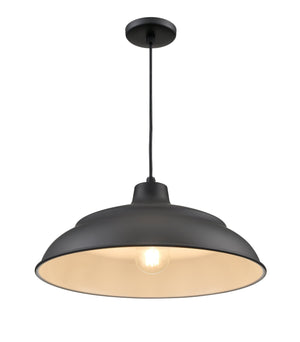 Pendant Fixtures R Series Aluminum Warehouse Pendant - Satin Black - 20in. Diameter - E26 Medium Base