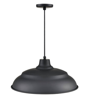 Pendant Fixtures R Series Aluminum Warehouse Pendant - Satin Black - 20in. Diameter - E26 Medium Base