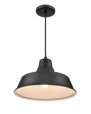 Pendant Fixtures R Series Classic Warehouse Pendant - Satin Black - 14in. Diameter - E26 Medium Base