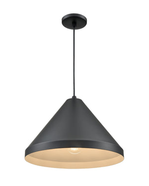 Pendant Fixtures R Series Cone Pendant - Satin Black - 13in. Diameter - E26 Medium Base