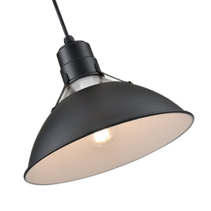 Pendant Fixtures R Series Glass Cone Pendant - Satin Black - 13in. Diameter - E26 Medium Base