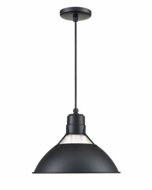 Pendant Fixtures R Series Glass Cone Pendant - Satin Black - 13in. Diameter - E26 Medium Base