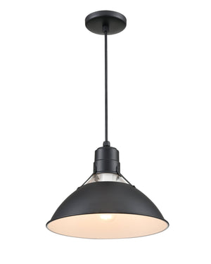 Pendant Fixtures R Series Glass Cone Pendant - Satin Black - 13in. Diameter - E26 Medium Base