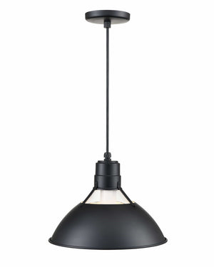 Pendant Fixtures R Series Glass Cone Pendant - Satin Black - 13in. Diameter - E26 Medium Base