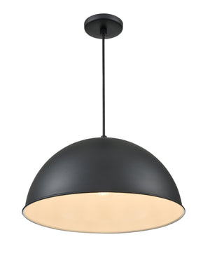 Pendant Fixtures R Series Wide Deep Bowl Pendant - Satin Black - 18in. Diameter - E26 Medium Base