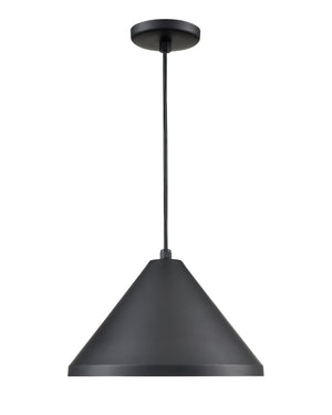 R Series Wide Cone Pendant - Satin Black - 13in. Diameter - E26 Medium Base