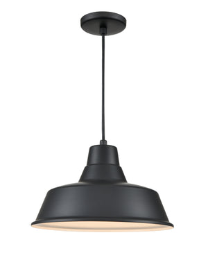 R Series Classic Warehouse Pendant - Satin Black - 14in. Diameter - E26 Medium Base