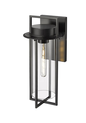 Wall Sconces Russell Outdoor Wall Sconce - Powder Coated Black - Clear Glass - 8.75in. Extension - E26 Medium Base