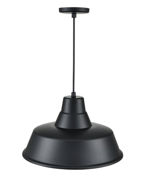 R Series Classic Warehouse Pendant - Satin Black - 17in. Diameter - E26 Medium Base