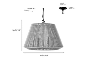 Pendant Fixtures Sterling Pendant - Matte Black - Cotton Twine Shade - 16.4in. Diameter - E12 Candelabra Base