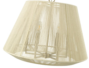 Pendant Fixtures Sterling Pendant - Modern Gold - Cotton Twine Shade - 24.3in. Diameter - E12 Candelabra Base