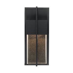 Kingler LED Wall Sconce - Powder Coated Black - Clear Seeded Glass - 11W Integrated LED Module - 272 Lm - 3000K Warm White