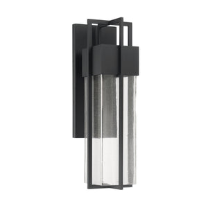 Kingler LED Wall Sconce - Powder Coated Black - Clear Seeded Glass - 11W Integrated LED Module - 306 Lm - 3000K Warm White