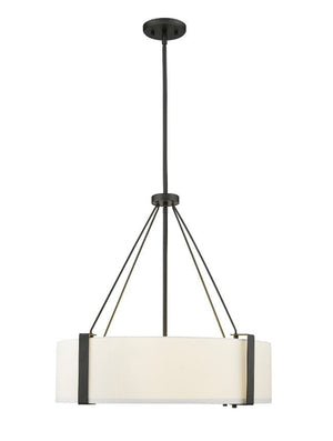 Pendant Fixtures Telfar Pendant - Matte Black / White - White Glass - 24in. Diameter - E26 Medium Base