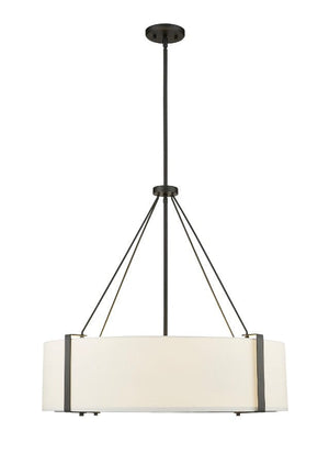 Pendant Fixtures Telfar Pendant - Matte Black / White - White Glass - 30in. Diameter - E26 Medium Base