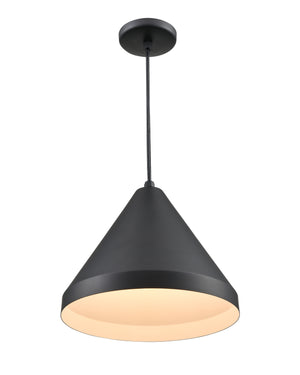 R Series Wide Cone Pendant - Satin Black - 17in. Diameter - E26 Medium Base