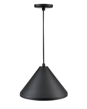 R Series Wide Cone Pendant - Satin Black - 13in. Diameter - E26 Medium Base