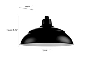 17'' Satin Black Aluminum Warehouse Shade