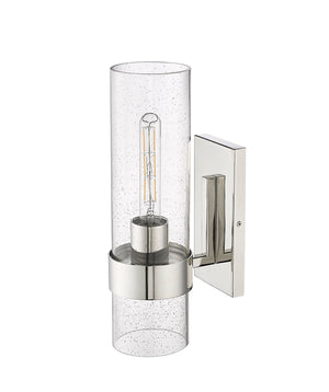 Wall Sconces Wall Sconce - Polished Nickel - Clear Seeded Glass - 7.25in. Extension - E12 Candelabra Base