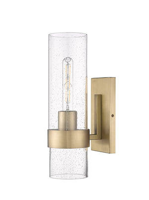 Wall Sconces Wall Sconce - Vintage Brass - Clear Seeded Glass - 7.25in. Extension - E12 Candelabra Base