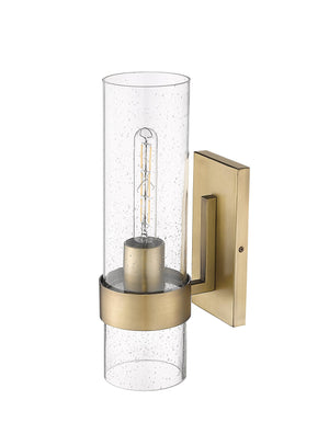 Wall Sconces Wall Sconce - Vintage Brass - Clear Seeded Glass - 7.25in. Extension - E12 Candelabra Base