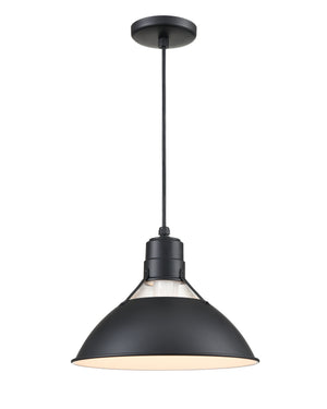 R Series Glass Cone Pendant - Satin Black - 13in. Diameter - E26 Medium Base