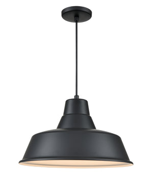 R Series Classic Warehouse Pendant - Satin Black - 17in. Diameter - E26 Medium Base