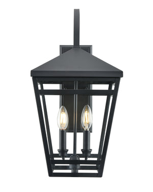 Seager Outdoor Wall Sconce - Textured Black - Clear Glass - 12.5in. Extension - E12 Candelabra Base