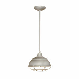 Pendant Fixtures 10 1/4'' Full Sized Pendant Stem Hung with Wire Guard Satin Nickel