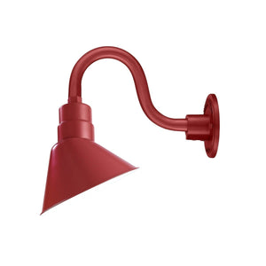 ECO-RLM 10'' Satin Red Angle Shade With Gooseneck 10'' Satin Red Gooseneck Arm With Arm Height of 6''