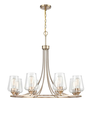 Chandeliers 8 Lamps Ashford Chandelier - Modern Gold - Clear Glass - 32in Diameter - E26 Medium Base