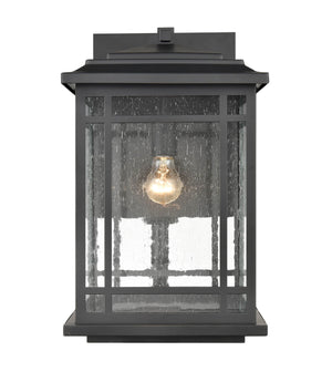 Wall Sconces Armington Outdoor Wall Sconce - Powder Coat Black - Clear Seeded Glass - 12.75in. Extension - E26 Medium Base