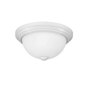 Flush Mounts Flush Mount Fixture - White - Etched White Glass - 11in. Diameter - E26 Medium Base