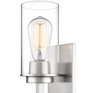 Wall Sconces Janna Wall Sconce - Brushed Nickel - Clear Glass - 5in. Extension - E26 Medium Base